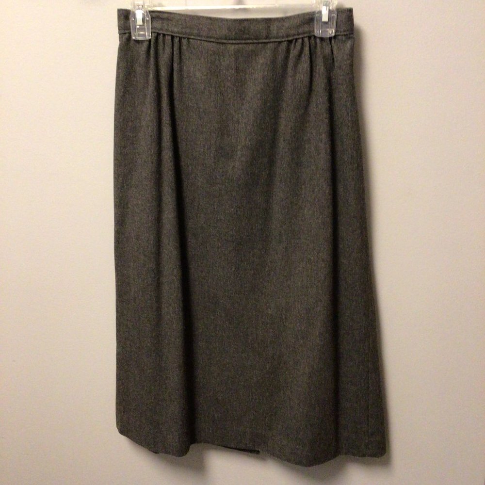 J.B. Scott - Gray Wool Mix, Fully Lined, Two Piece Suit, Jacket & Skirt - Picture 4 of 8